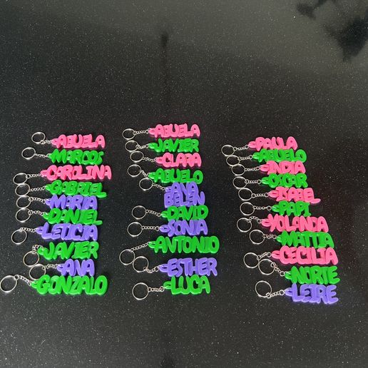 🔑 +500 NAME KEY RINGS・ STL File for 3D printing・Cults
