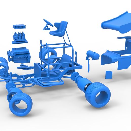 77.jpg Vintage Winged Supermodified stock car para Dirt girando Escala 1:25