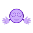 Hugging emoji with heart eyes.stl Articulated, print-in-place: hugging emoji with heart eyes