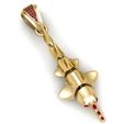 RENDAR-01.jpg Shark Inspired Gold Pendant with Ruby Detailing