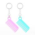 Comb-Keychain-1.jpg Porte-clés à peigne. Impression sur place avec 3MF inclus. (Pas de supports ni de radeaux)
