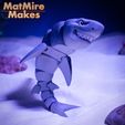 Pntd-0042-copy.jpg Great White Shark articulated toy, print-in-place body, snap-fit head, cute-flexi