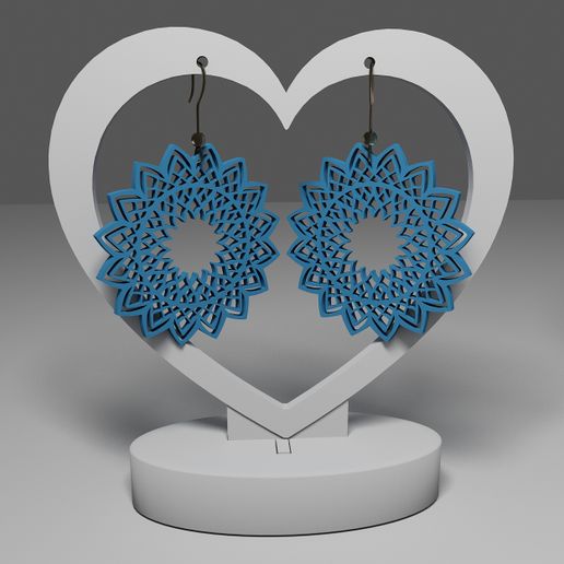 Mandala earrings 106 3D model
