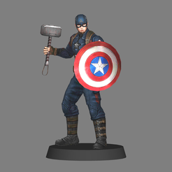 CAPTAIN-AMERICA-01.png Télécharger fichier STL Captain America - Avengers Endgame - impression 3d à faible polyvalence • Modèle pour impression 3D, TonMcu