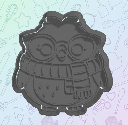 Owl with Glasses Cookie Cutter
