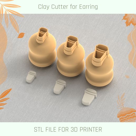Latte Cup Mini Cutter, Autumn Micro Clay Cutter, 3 Sizes 3D model