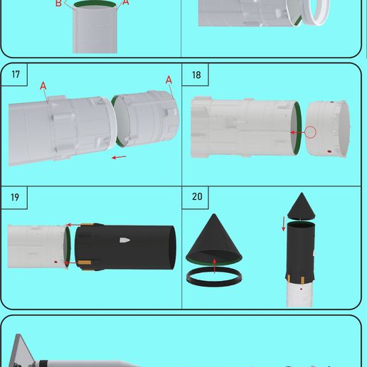 🚀 82 cm 1:72 Proton rocket with Zarya module scale model kit・ STL File ...