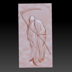 DeathGrimReaper.jpg Free STL file Death Grim Reaper model of bas-relief・3D print model to download