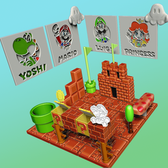 Scene_Color.png STL file Super Mario Bros fan art level・3D printing idea to download