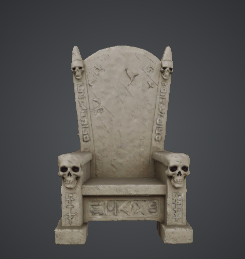 Gothic Skull Throne – Dark Fantasy Stone Chair