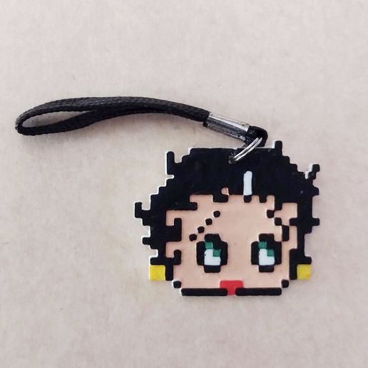Keychain, magnet, Betty Boop 8 bits 3D model
