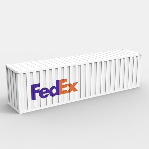 🌆 FEDEX 1:64 Dry Container - MINI GT Container Scale 1/64・ STL File for ...