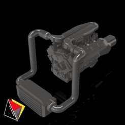 0206_VRH35Z_Nissan_GrpC_Engine_0206.jpg Free STL file VRH35Z Nissan Engine 1/64 Scale for Diecast Custom・3D printing idea to download