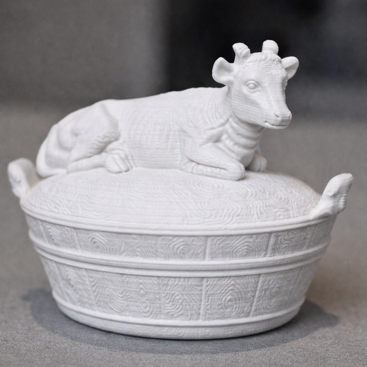 Vintage Cow on Basket Trinket Dish
