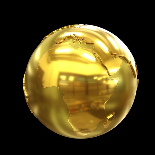 World Globe Gold 3D Model 3D model