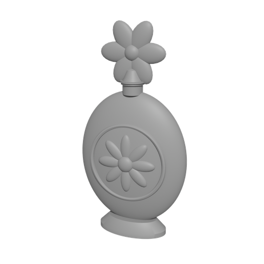 Floral Medallion Perfume Bottle with Flower Stopper