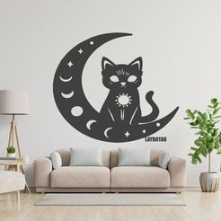 Sin-IIIIIIIIIIITTT.jpg cat moon PLANET WALL DECORATION WALL DECORATION DECO ANIMALS