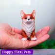 IMG_3080.jpg STL file Corgi dog print in place articulated flexi toy・Design to download and 3D print