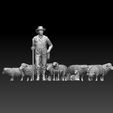 546546.jpg shepherd and sheep 3D print model