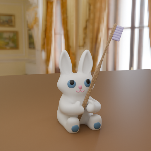 🐇 Cute Rabbit - Toothbrush Holder・ STL File for 3D printing・Cults