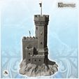 5.jpg Stone castle with damaged keep and double flags (16) - Medieval Gothic Feudal Old Archaic Saga 28mm 15mm