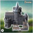 5.jpg Medieval building with external stone staircase and large columned canopy (7) - Medieval Gothic Feudal Old Archaic Saga 28mm 15mm RPG