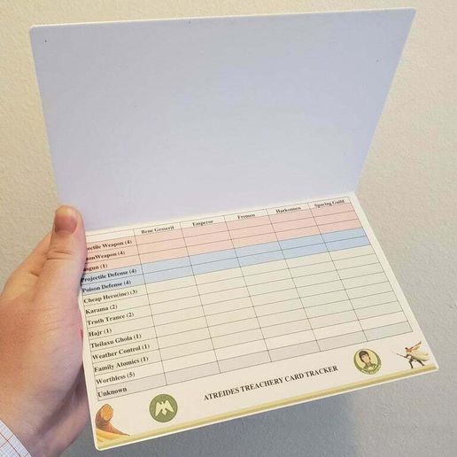 Dune Board Game Atreides Treachery Card Tracker 3D model