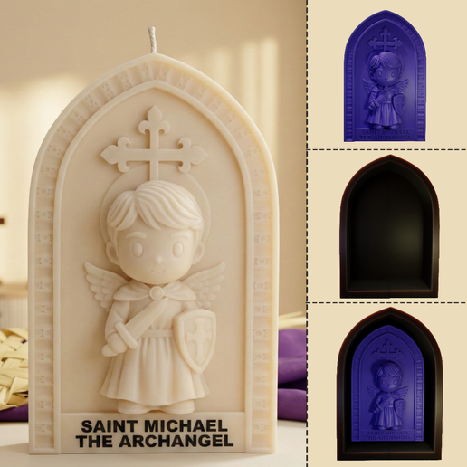 Chibi Saint Michael Archangel Bas-Relief - 3D Printing & Mold Design
