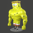 6.png 3D-Datei Muscle Spongebob meme sculpture 3D print・Design für den 3D-Druck zum Herunterladen