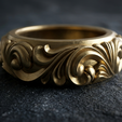 01-2.png Baroque Scroll Ring Ornamental Rococo Band 3D print model
