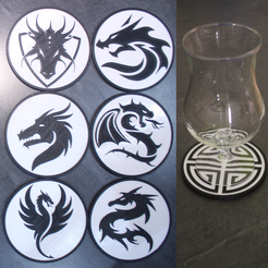Sans-titre13.png Fichier STL 6 Coaster Dragon 2・Objet pour impression 3D à télécharger