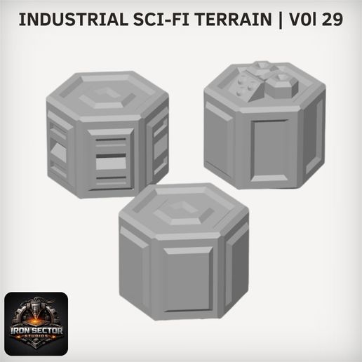 🎲 Modular Hex Storage Crates & Barrels Terrain for Sci-Fi Tabletop DND ...