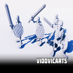 skellies.png Download STL file Skeleton Warrior • 3D printer model, VidovicArts