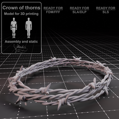 preview_wreath.png STL file CROWN OF THORNS BARBED WIRE・Model to download and 3D print