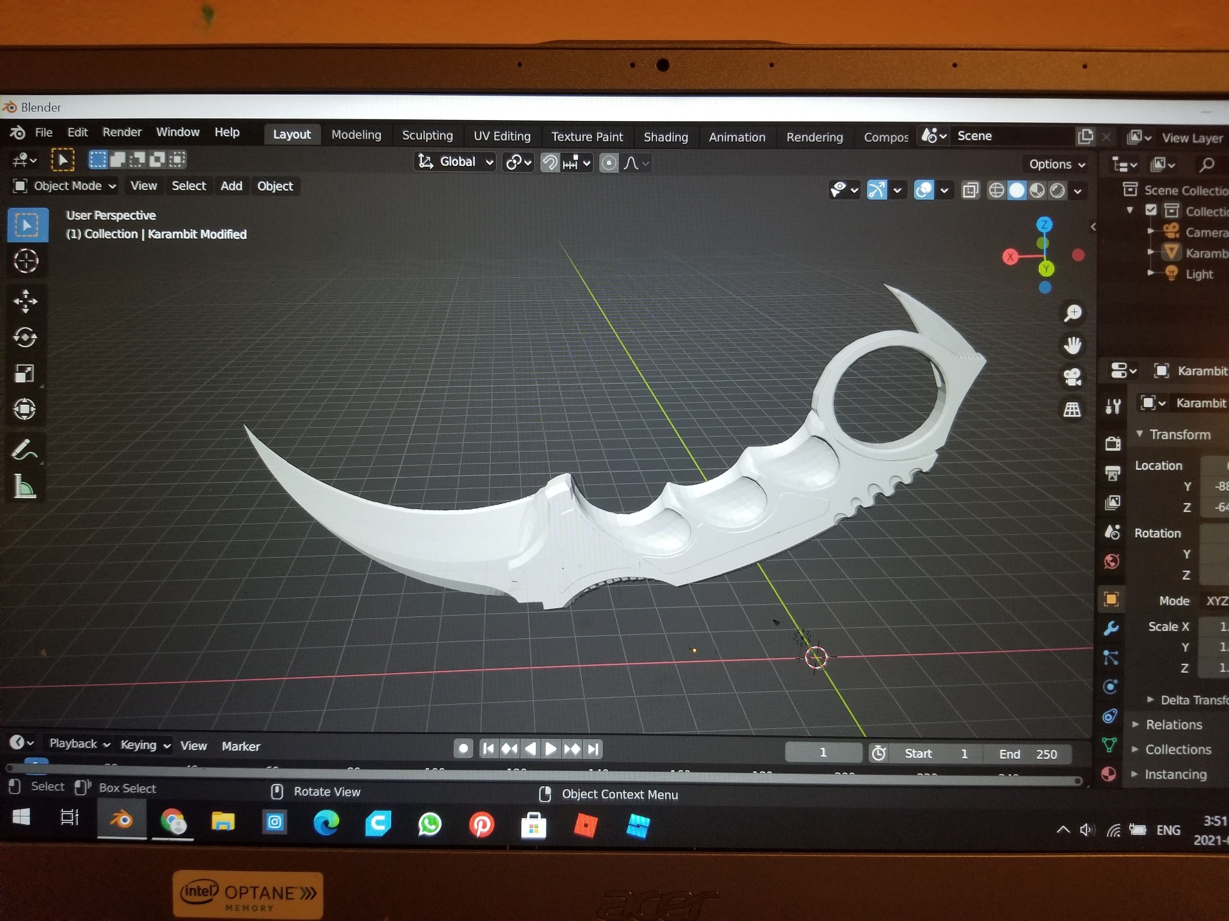 Descargar Archivo Stl Cuchillo Karambit Con Hoja Adicional • Objeto Imprimible En 3d ・ Cults