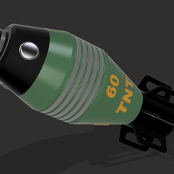 60mm-TNT-Render-2-v1.png Fichier STL Mortier M2 TNT 60mm Bomb avec conteneur・Plan pour imprimante 3D à télécharger