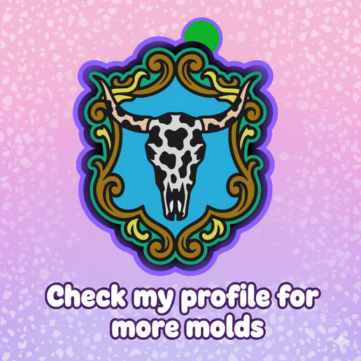 🤠💀 Western Baroque Skull – Freshie, Resin & Candle Mold ✨