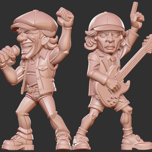 🎬 AC DC Brian Johnson / Angus Young・ STL File for 3D printing・Cults