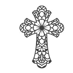 c1.jpg OBJ file floral cross・Template to download and 3D print