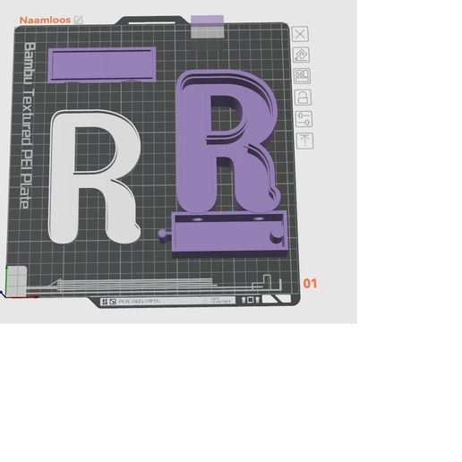 Linkable 3D letters alphabet ( R ) 3D model