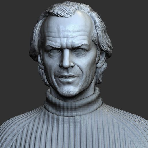 09.jpg Download file Jack Nicholson Bust - The Shining • Template to 3D print, brkhy