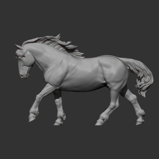 Percheron-running8.jpg Percheron läuft 3D-Druckmodell