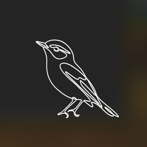 Arctic Warbler 1 lineart 3d printed 3D model preview
