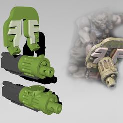 Soviet_Machine_gun.jpg Free STL file Space Russian - Ogre Heavy Gun Upgrade・Template to download and 3D print