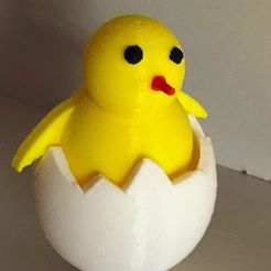 Chick in egg.JPG Fichier STL gratuit Poussin dans l'oeuf・Design imprimable en 3D à télécharger
