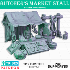 ButcherStall_art.png STL file Butcher's Market Stall・3D printable design to download