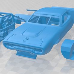 Plymouth-Roadrunner-Nascar-1971-Cristales-Separados-1.jpg Archivo 3D Plymouth Roadrunner Nascar 1971 Printable Car・Plan de impresión en 3D para descargar