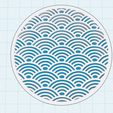 up-round-japanese-ocean-waves-cloud.png Japanese ocean waves or cloud geometric seamless repeated pattern, art traditional design stencil, wall art decor template
