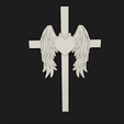 Shapr-Image-2022-11-23-195713.png Cross with heart and angel wings, Forever in our heart, Memorial statue, decorative religious gift, condoleance gift, Remembrance Gift