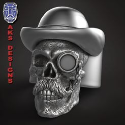 GS_1_1.jpg Download file Gentlemen skull 1 Ring Jewelry • 3D printer design, AKS-Designs